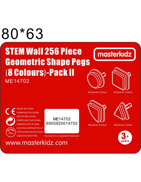 MASTERKIDZ Geometriniai lentos elementai 256 vnt - Kūrybingas mokymasis