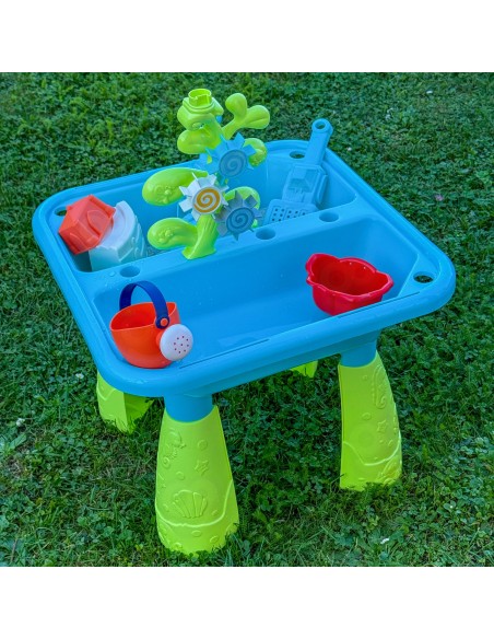 WOOPI Stolik Wodny 2w1 Piaskownica - Zabawka 14 akcesoriów