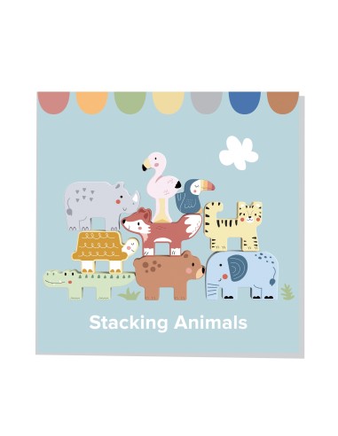 Wooden Animal Blocks Montessori TOOKY TOY - 9 pcs.