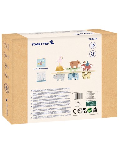 Wooden Animal Blocks Montessori TOOKY TOY - 9 pcs.