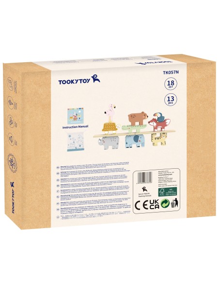 Wooden Animal Blocks Montessori TOOKY TOY - 9 pcs.