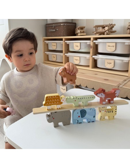 Wooden Animal Blocks Montessori TOOKY TOY - 9 pcs.