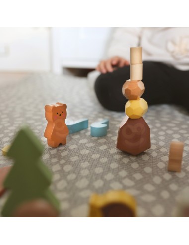 Tooky Toy Zestaw Leśny - Układanka Klocki i Figurki dla Dzieci