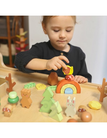Tooky Toy Zestaw Leśny - Układanka Klocki i Figurki dla Dzieci