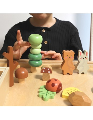 Tooky Toy Zestaw Leśny - Układanka Klocki i Figurki dla Dzieci