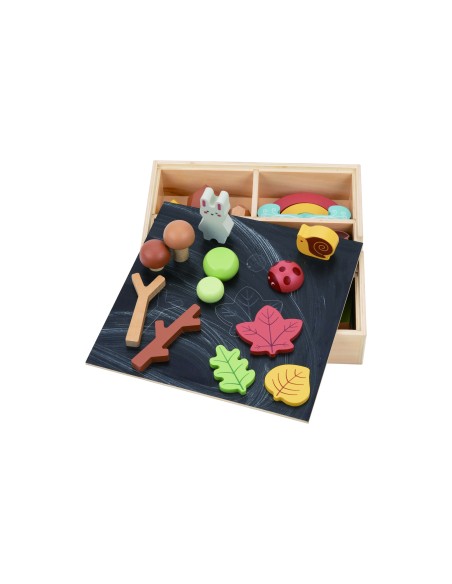 Tooky Toy Zestaw Leśny - Układanka Klocki i Figurki dla Dzieci