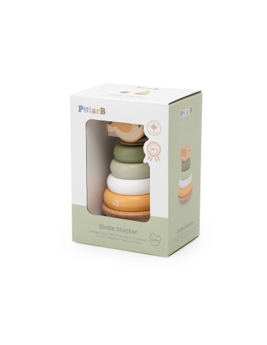 Viga Wooden Stacking Pyramid for Toddlers