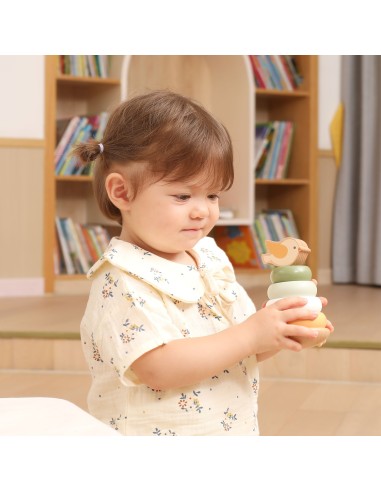 Viga Wooden Stacking Pyramid for Toddlers
