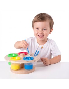 CLASSIC WORLD EDU Rotating Paint Cup Stand + Containers