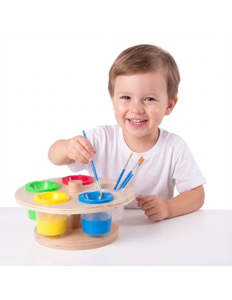 CLASSIC WORLD EDU Rotating Paint Cup Stand + Containers