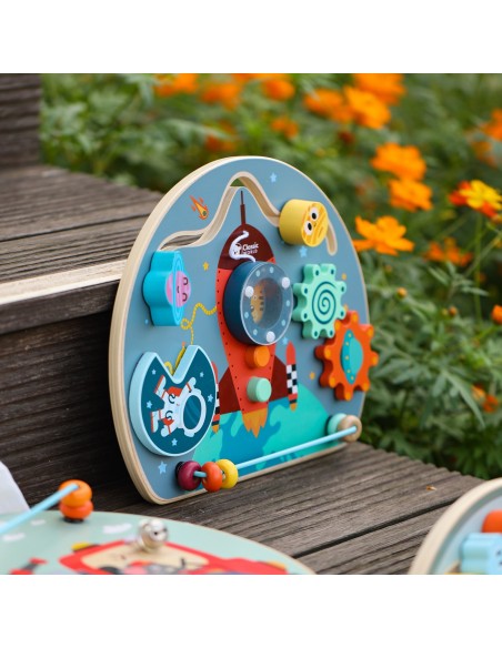 CLASSIC WORLD 6-in-1 Rocket Manipulative Board - Fun and Learning