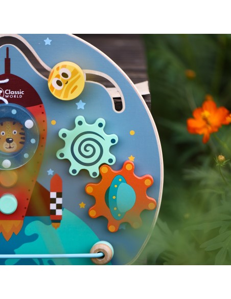 CLASSIC WORLD Tablica Manipulacyjna 6w1 Rakieta - Zabawa i Nauka