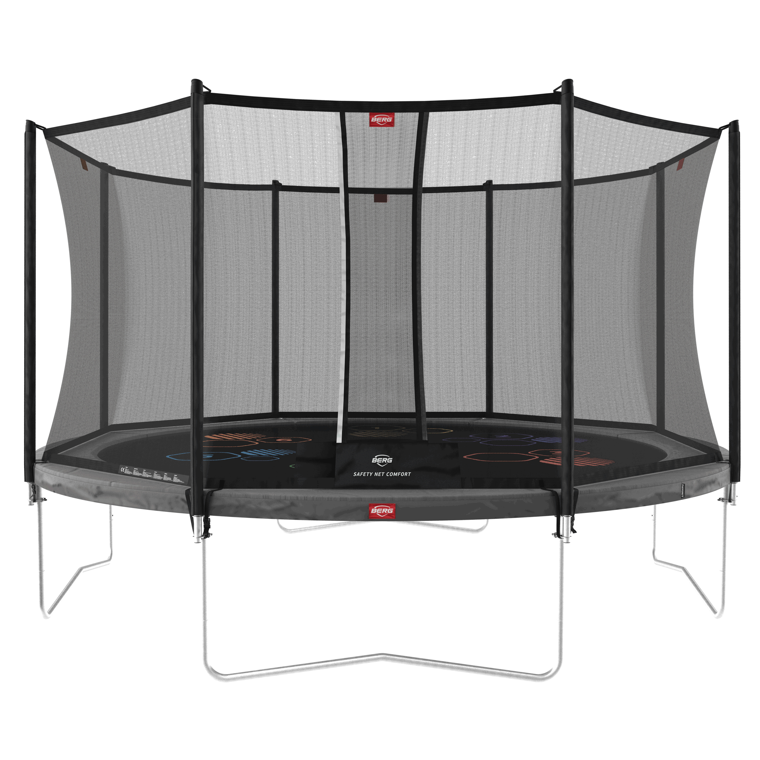 Trampolina favorit gray 430 cm + siatka bezpieczeństwa comfort + gra zręcznościowo logiczna levels