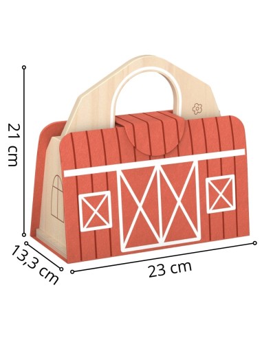 TOOKY TOY Wooden Folding Farm in a Suitcase with Animals