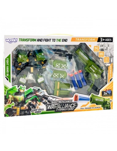 WOOPIE 3-in-1 Robot Combat Vehicle and Dart Launcher Set Green