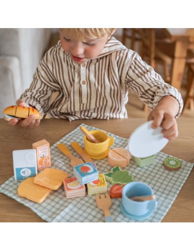 Holz-Picknick-Set im Koffer von Tooky Toy – Kreatives Spiel und Spielspaß
