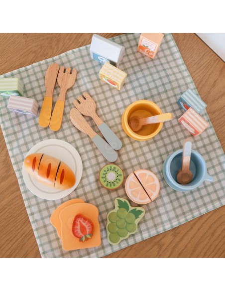 Holz-Picknick-Set im Koffer von Tooky Toy – Kreatives Spiel und Spielspaß