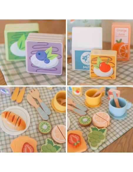 Holz-Picknick-Set im Koffer von Tooky Toy – Kreatives Spiel und Spielspaß