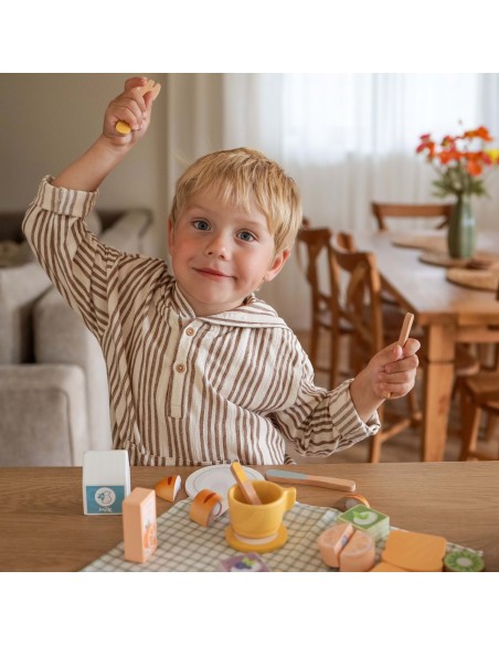 Holz-Picknick-Set im Koffer von Tooky Toy – Kreatives Spiel und Spielspaß