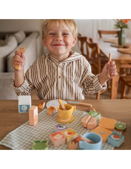 Holz-Picknick-Set im Koffer von Tooky Toy – Kreatives Spiel und Spielspaß