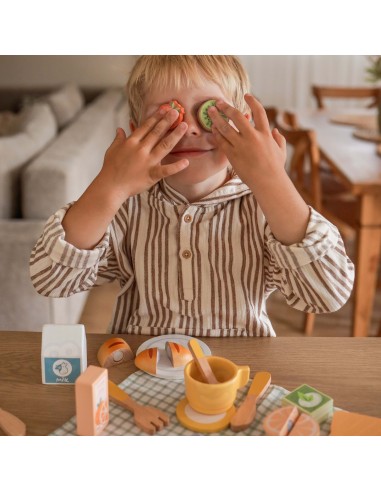 Holz-Picknick-Set im Koffer von Tooky Toy – Kreatives Spiel und Spielspaß