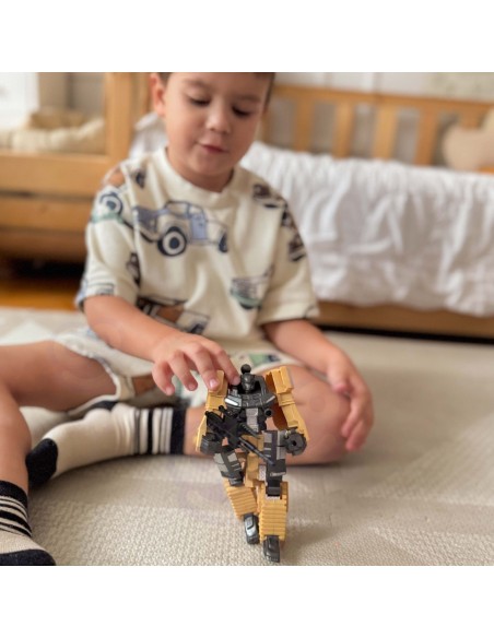 WOOPIE 3-in-1 Transforming Robot Tank and Launcher Set Brown