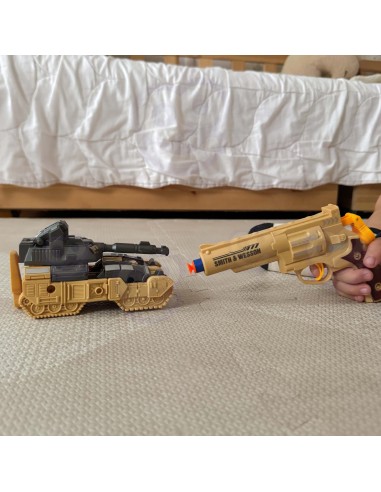 WOOPIE 3-in-1 Transforming Robot Tank and Launcher Set Brown
