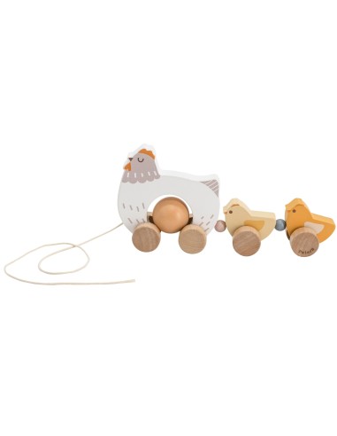 VIGA PolarB Wooden Pulling Hen with Chicks