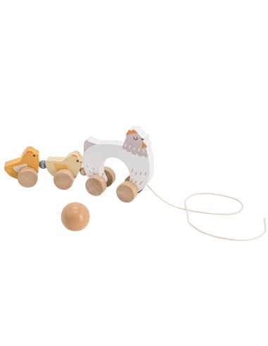 VIGA PolarB Wooden Pulling Hen with Chicks