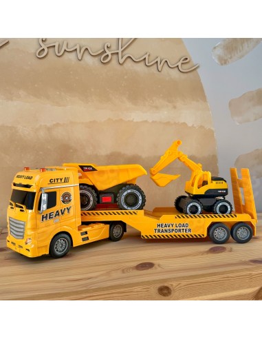 Tow truck set construction vehicles with sound and light toy Woopie