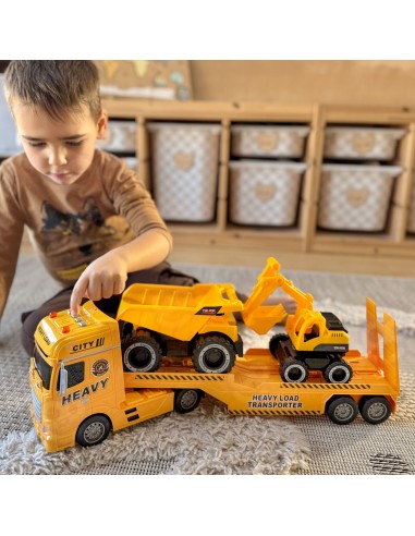 Tow truck set construction vehicles with sound and light toy Woopie