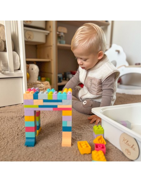 WOOPIE „Soft Blocks“ kaladėlės 99 el. – spalvingas edukacinis rinkinys vaikams