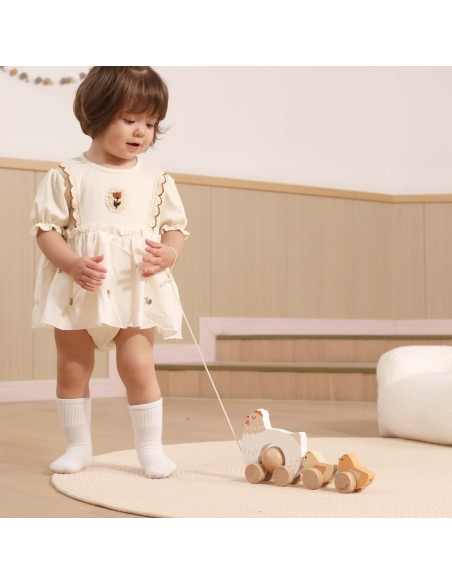 VIGA PolarB Wooden Pulling Hen with Chicks