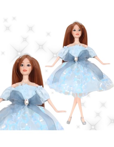 Emi doll in a blue dress - an elegant doll for girls Woopie