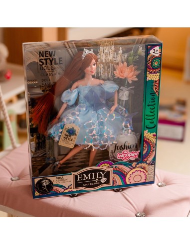 Emi doll in a blue dress - an elegant doll for girls Woopie