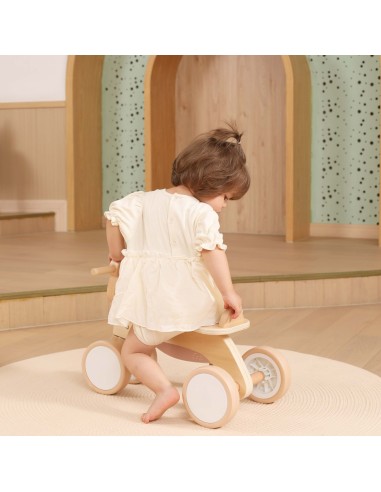 Drewniany Jeździk Miś Brunatny Viga - Cichy Pojazd I Bezpieczna Zabawa