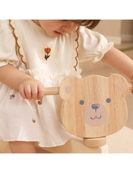 Holz-Rutscher Bär Braun Viga – Leises Fahrzeug & sichere Spielzeit