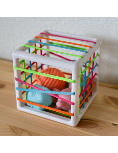 Elastingas jutiminis kubas rūšiuoklė edukacinis vaikams nuo 3 m. - WOOPIE