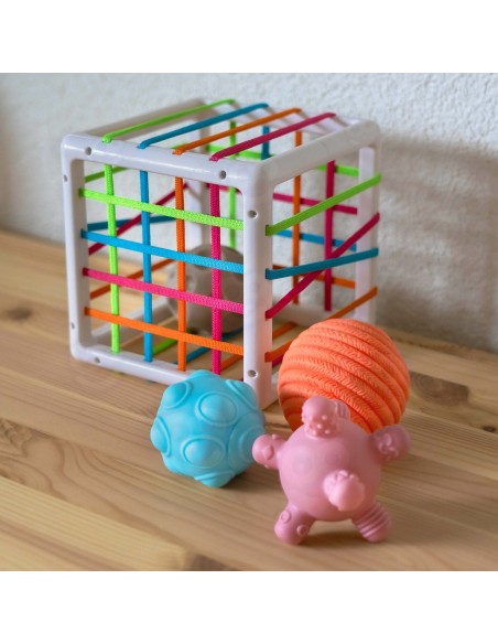 Elastingas jutiminis kubas rūšiuoklė edukacinis vaikams nuo 3 m. - WOOPIE