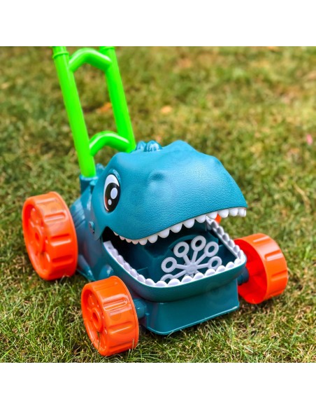 WOOPIE Gartenmäher Dino Dinosaurier mit Seifenblasen + Flüssigkeit