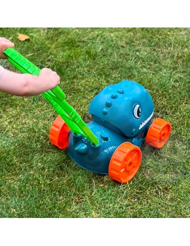 WOOPIE Gartenmäher Dino Dinosaurier mit Seifenblasen + Flüssigkeit