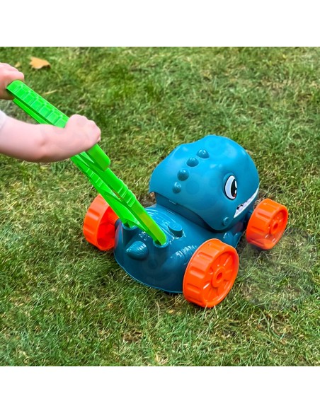 WOOPIE Gartenmäher Dino Dinosaurier mit Seifenblasen + Flüssigkeit