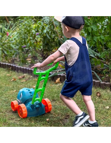 WOOPIE Gartenmäher Dino Dinosaurier mit Seifenblasen + Flüssigkeit