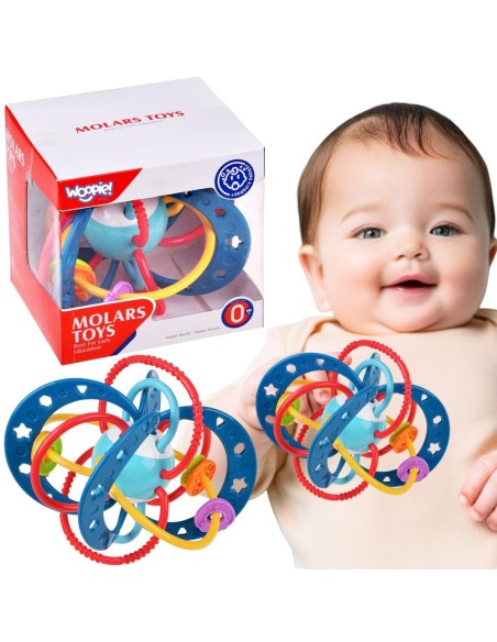 WOOPIE BABY 2-in-1 Sensory Toy, Teether, Rattle, Montessori