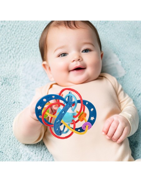 WOOPIE BABY 2-in-1 Sensory Toy, Teether, Rattle, Montessori