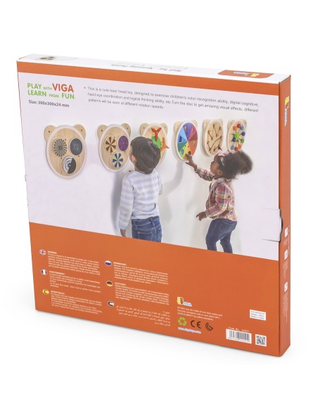 VIGA Wooden Board with Spinning Dots, FSC Certified