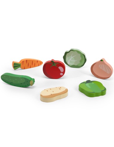 VIGA Holz-Puzzles & Steckspiel Montessori 2in1 – Figuren Gemüse