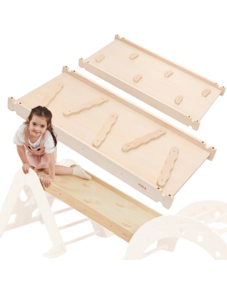 VIGA Wooden Slide and Climbing Wall for Children