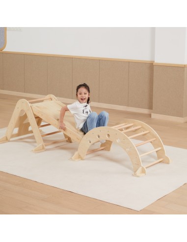 VIGA Wooden Slide and Climbing Wall for Children