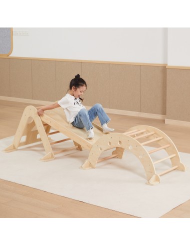 VIGA Wooden Slide and Climbing Wall for Children